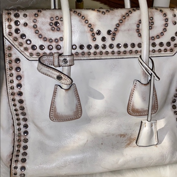 Prada Vitello Vintage Embellished White Leather - Picture 5 of 7